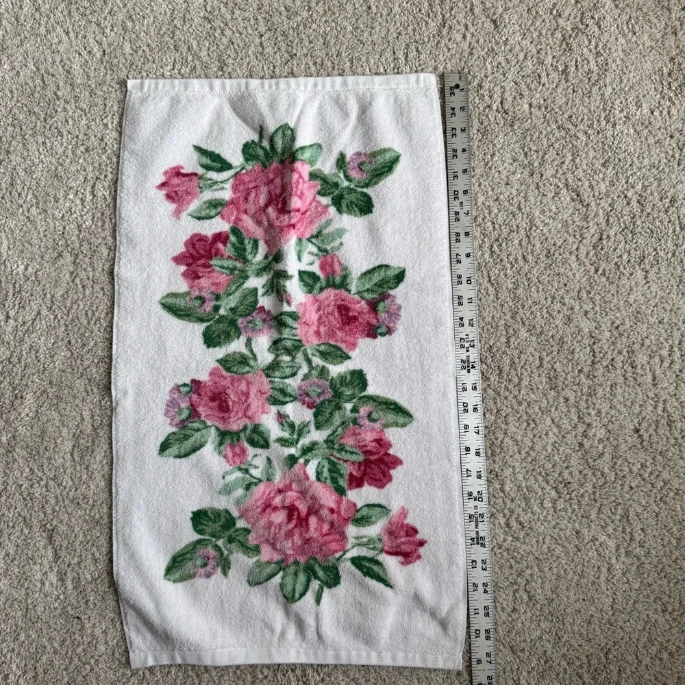 Vintage Martex Liberty of London Pink and Green Floral Set of Towels